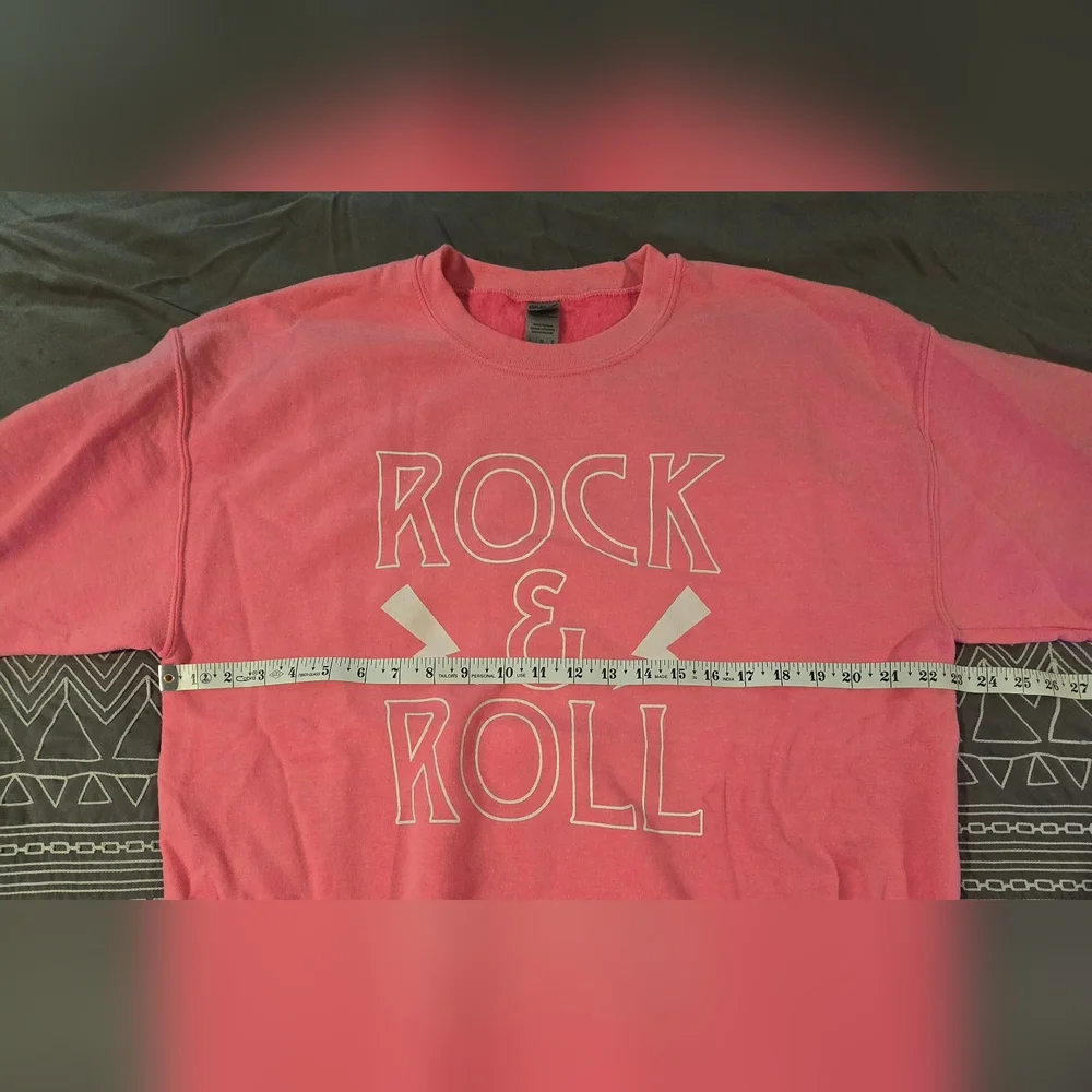 Rock & Roll Hot Pink Sweatshirt Size Large - Picture 3 of 6